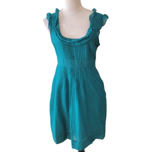 Moulinette Soeurs Green Behind the Clouds Anthropologie Dress Size 6 - Picture 1 of 5